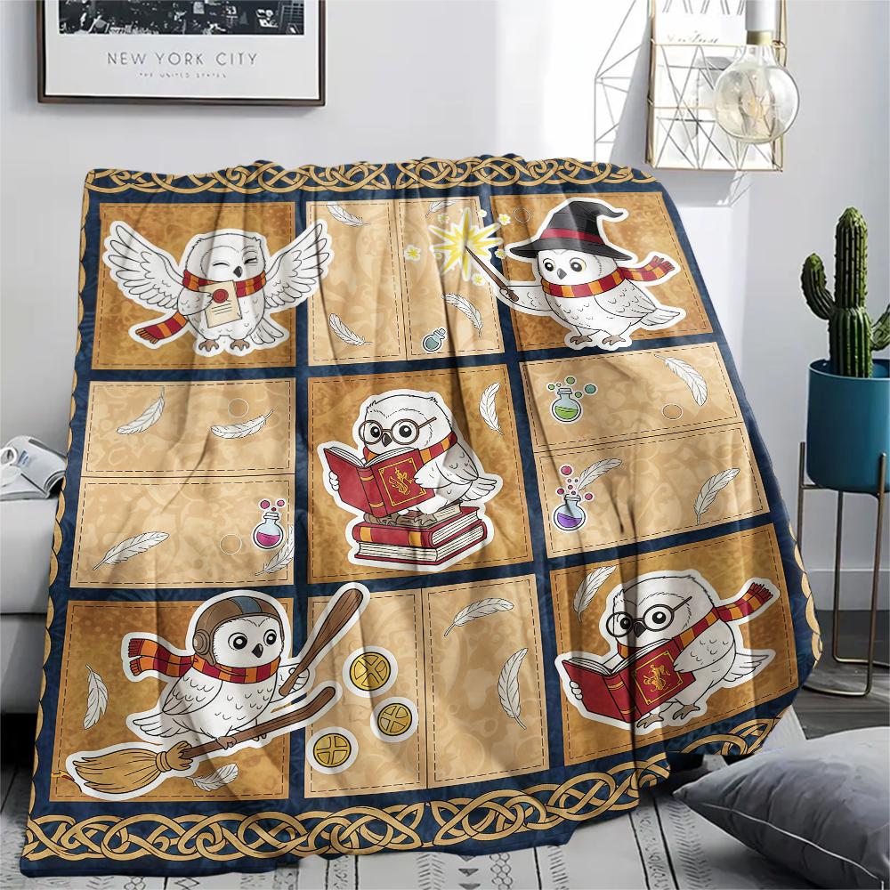1Pc Cartoon Print Flannel Blanket, High Quality Comfortable for All Seasons, Home Decor, Warmth and Comfort, Perfect for Christmas Birthday Gift
