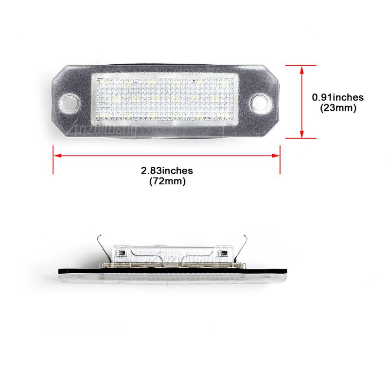White LED License Plate Light Number Plate Lamp 2Pcs For VW Transporter T5 2003-2015 T6 For Caddy 2004-2017