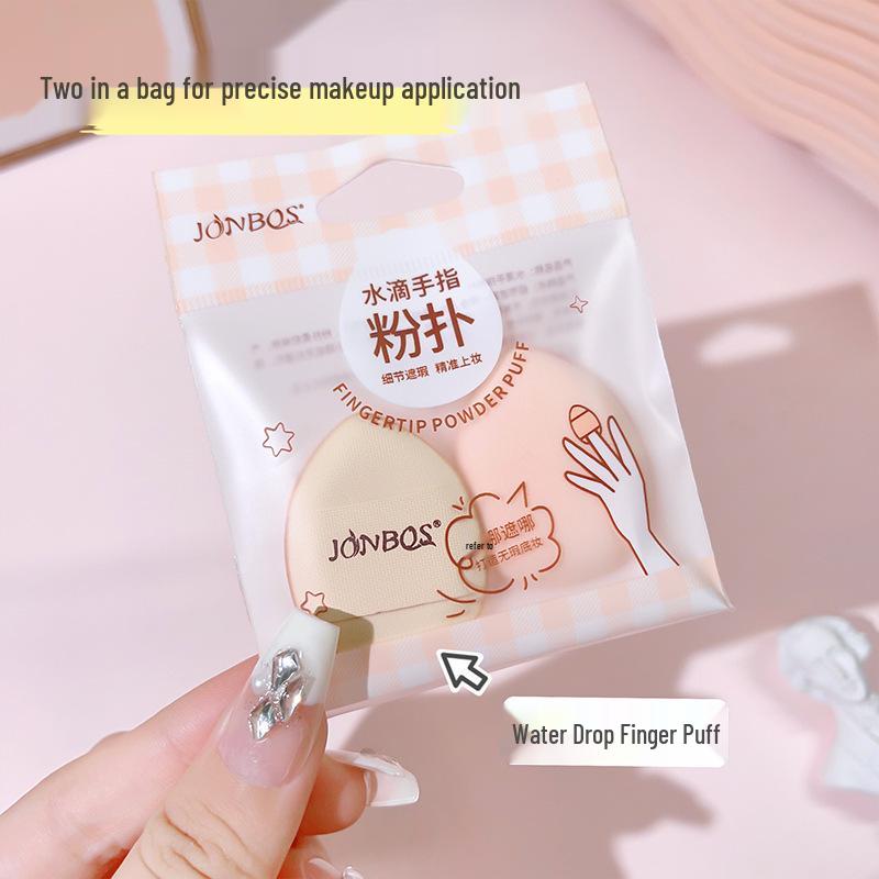 JONBOS Mini Finger Puff Makeup Sponge for Foundation and Concealer