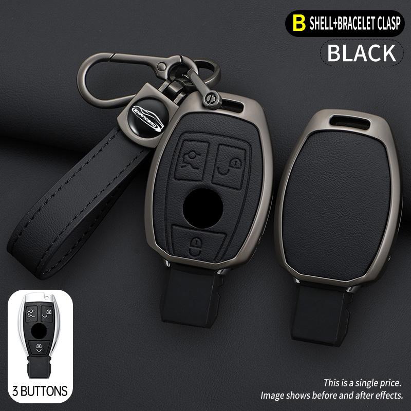Interior Mouldings Car Zinc Alloy Leather Key Case Cover For Mercedes-Benz AMG CLS300 CLS350 S63 CLS260 W218 W219 Protection Key