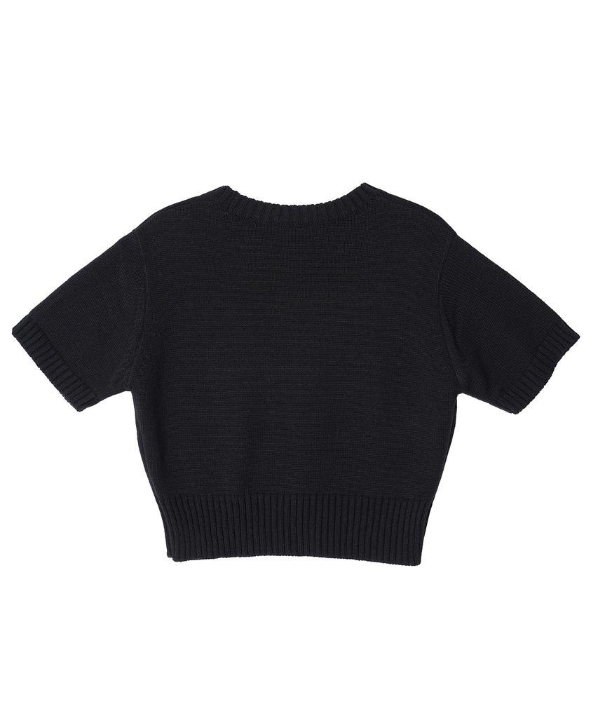 HARDCORE HAPPINESS Moonlight Logo Round Neck Knit_Black
