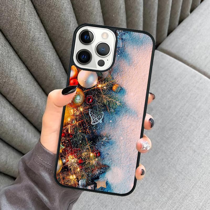 Merry Christmas Tree Phone Case For iPhone 16 15 13 14 Pro Max 11 12 Mini Plus 2022 XR XS MAX Shell Cover coque