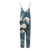 Damen Jumpsuit mit Blumenmuster, lässig, locker, verstellbare Hosenträger