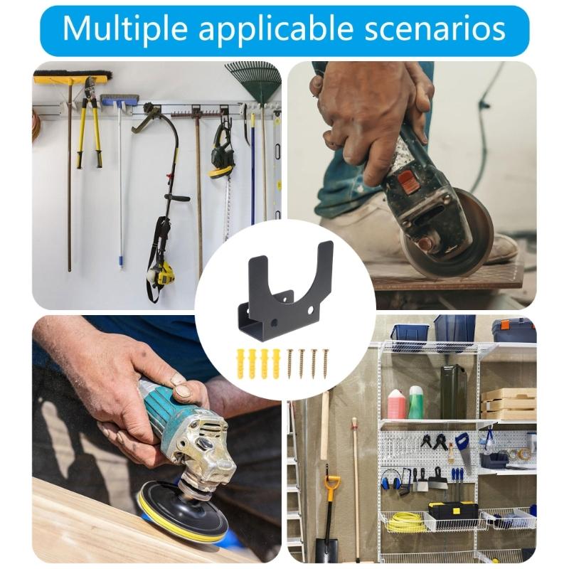 Metal Wall Bracket For Angle Grinder Storage FeaturE Cable Management Hooks And Mounting Hardware For Garage Shelving