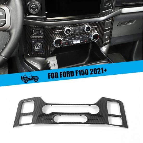 Carbon Fiber Central Control Air Conditioner Switch Cover Trim For Ford F150 21+