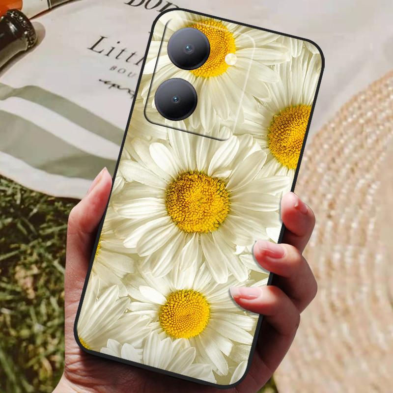 Para Capa Vivo Y36 5G Capa Preta À Prova de Choque Silicone Macio Capas Traseiras Para Vivo Y36 4G V2247 Capa de Telefone Y 36 5G Capa Leão Lobo