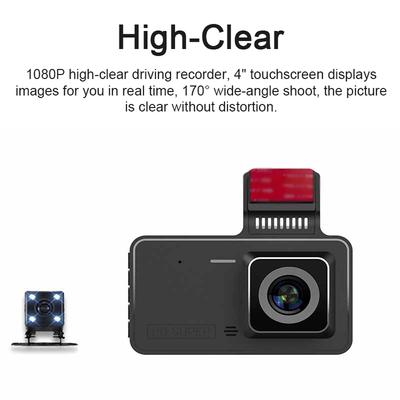 1080P DVR Dash Camera 4 Inch Car Dashcam Driving Recorder 170degrees Wide Angle with Touchscreen Support