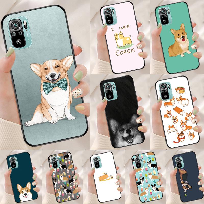 Corgi and Bubble Tea Cover For Xiaomi Redmi Note 13 Pro 14 12 11 9 10 9S 10S 11S 12S Redmi 14C 10C 12C 13C Case