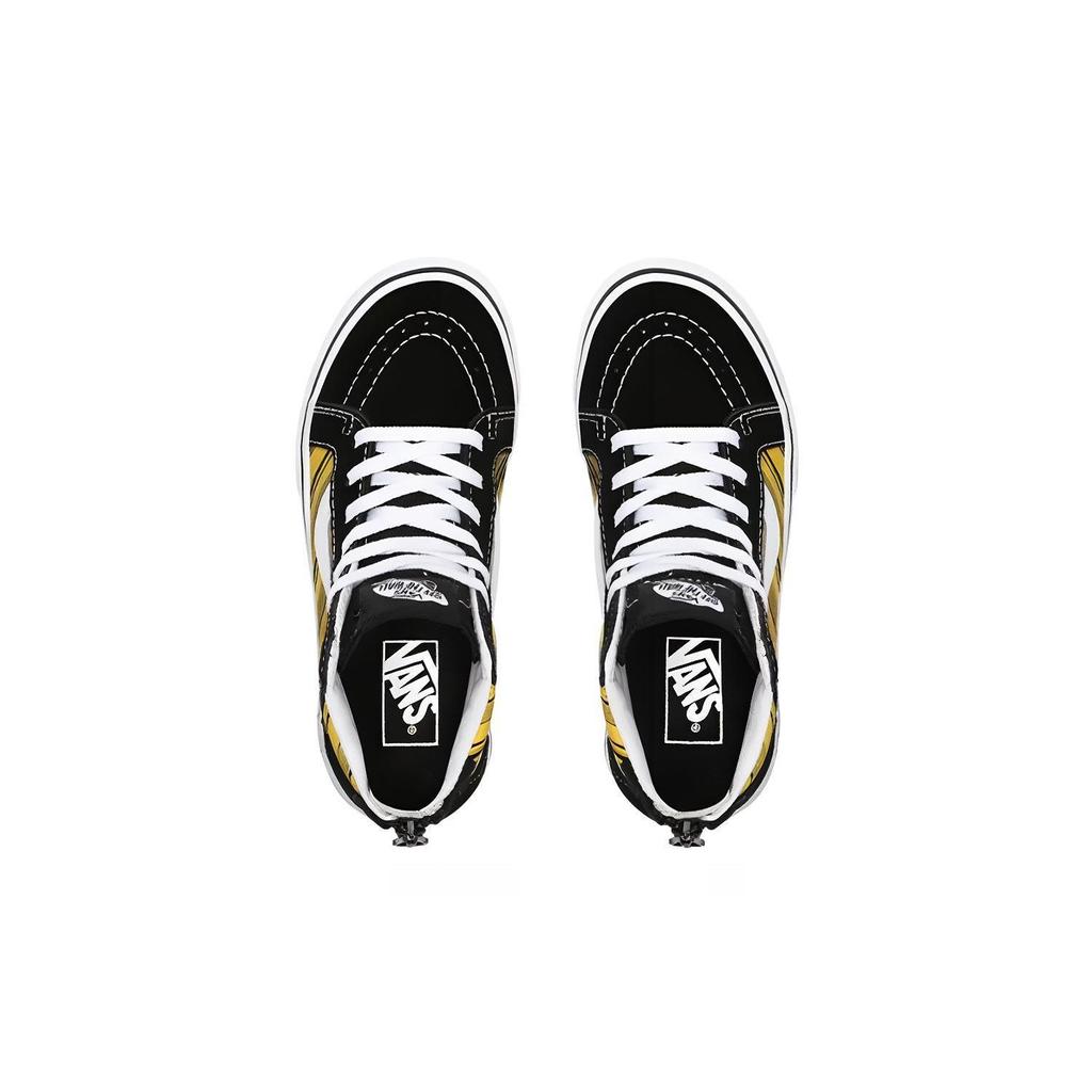 Vans Sk8 Canvas High Top Kids Skate Shoes Black Yellow Kids Sneaker VN0A4BUX0MM