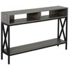 Console Table, Entryway Table with 3 Compartments, Metal Frame, Adjustable Feet for Living Room, Hallway, Grey