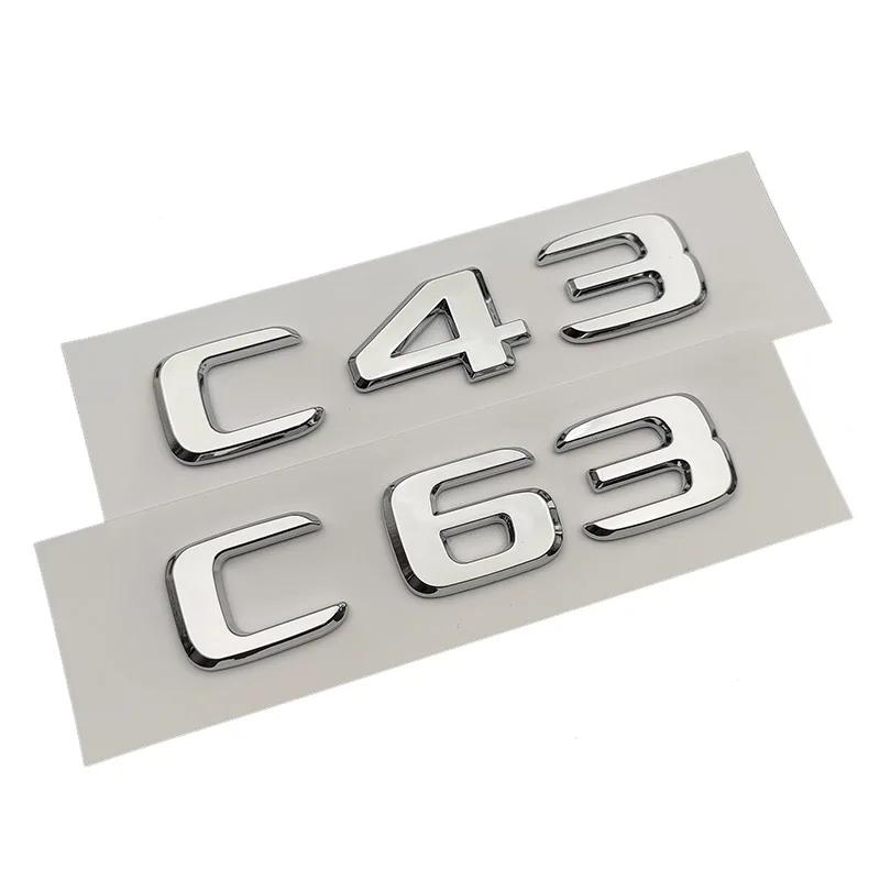 3d ABS Logo C200 C220 C180 C300 C350 C400 Emblem Letters Car Trunk Badge Sticker For Mercedes Benz C CLASS W204 W205 Accessories