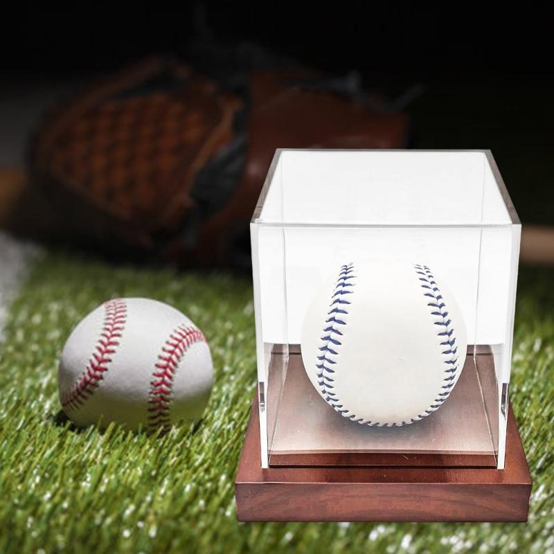Softball Baseball Holder Box for Organization & Showcases, Baseball Display Case, Acrylic Clear Display Box with Stand