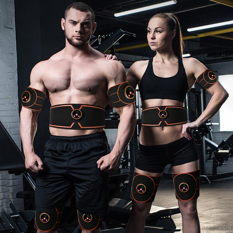 EMS Muskelstimulator Abdominal Kropp Slankebelte Elektrisk Smart ABS Trener Arm Ben Midje Vekttap Fitness Vibrasjonsbelte