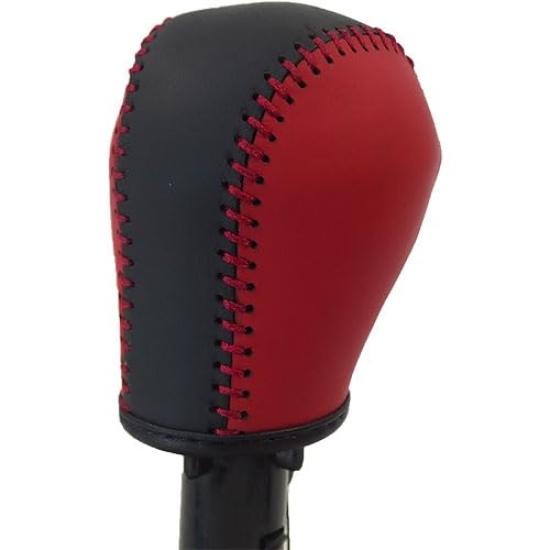 

Tricolore Genuine Leather Shift Knob Cover for Honda S660 JW5 Automatic Red x Leather Replacement Customizable Interior (2015/04~) Shift, Red,