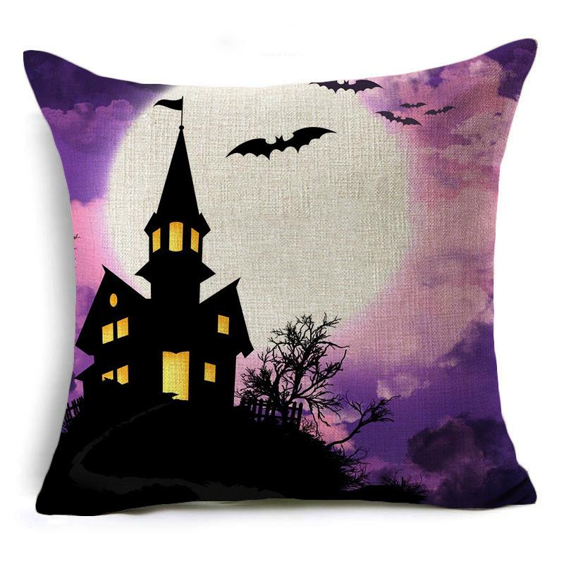 New Halloween Pumpkin Festival Festive Linen Pillow Case Home Sofa Cushion Car Pillow Case Gift