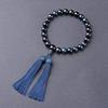 Blue Tiger Eye Prayer 22 with Silk Perfect for Informal Prayer Natural Power Memorial Buddhist Memorial Service Men's Beads, Beads, Tassel, Obon,