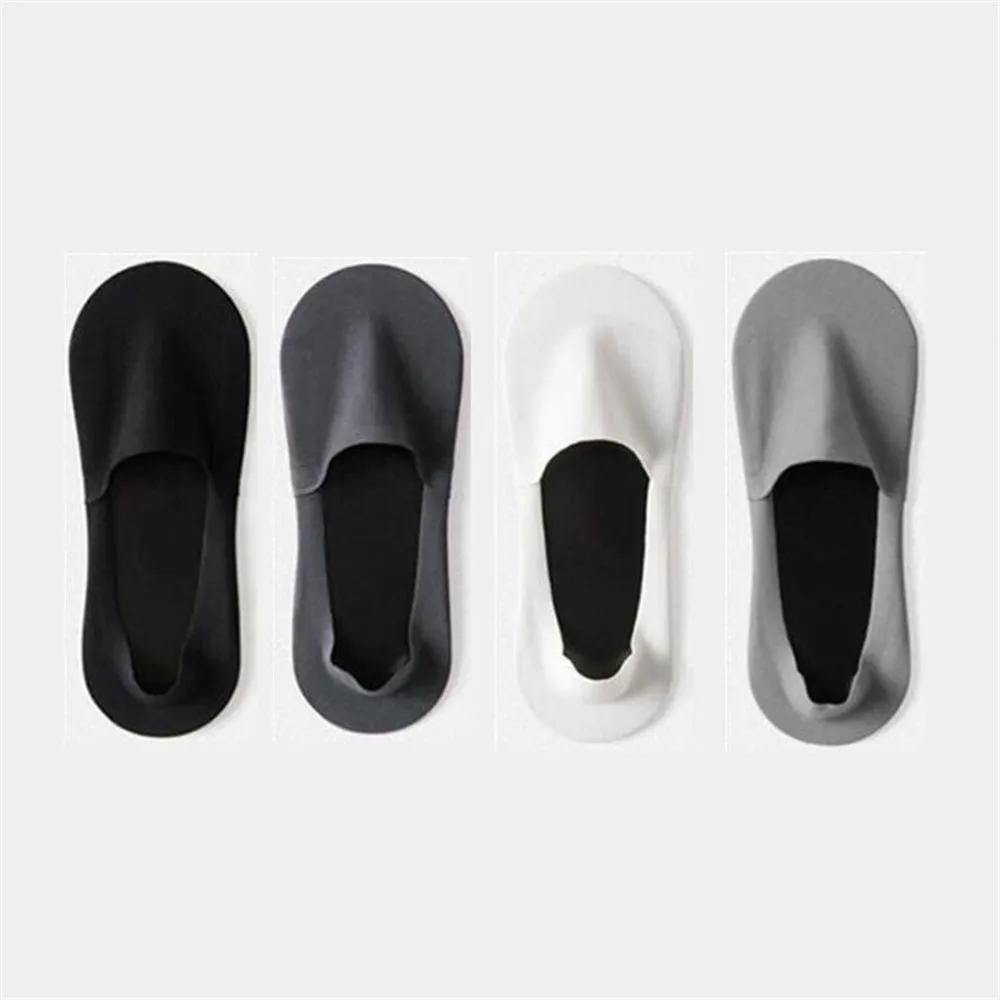 4 Pairs Ice Silk Socks Men Low Tube Summer Ultra-thin COTTON Bottom Socks Breathable Slippers Comfortable Soft Sokken