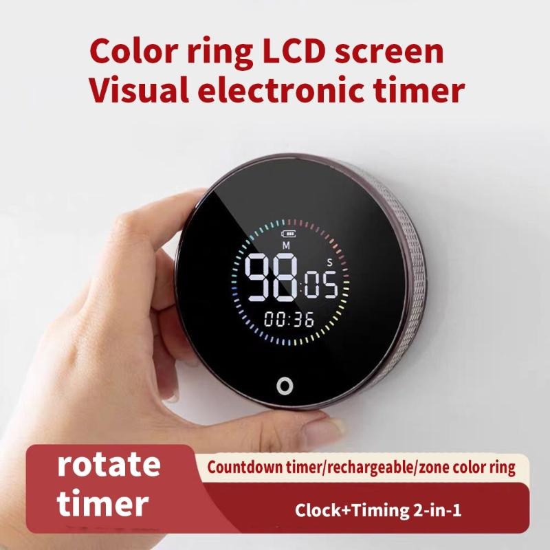 User Friendly Magnetic Timers Rechargeable Kitchen Clock Adjustable Volumes Alarm for Cooking Study & Exercise Event 
