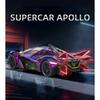 1/24 Apollo Project EVO Alloy Sports Car Model Diecasts Metal Electroplated Racing Car Vehicles Model Sound Light Kids Toy Gift