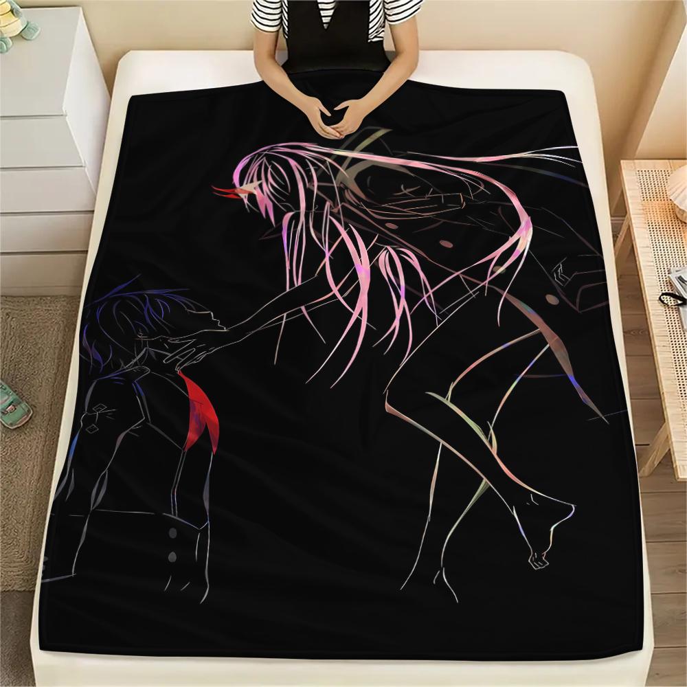 1PC DARLING In the FRANXX Zero Two Print Flannel Blanket, High Quality All Seasons, Home Decor, Warmth and Comfort, Perfect for Christmas Gifts