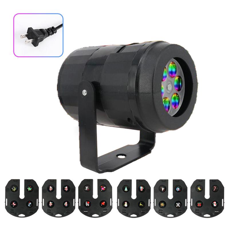 

Рождественская проекционная лампа 6 карточек Замена рождественской лампы Семейная вечеринка Аудитория Атмосфера Светильник Светодиодные лампы Хэллоуин