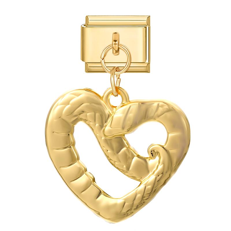 Butterfly Cat Paw Heart Shell Crown Gold Color Pendant Italian Charm Link Fit 9mm Bracelet Stainless Steel Women DIY Making Gift