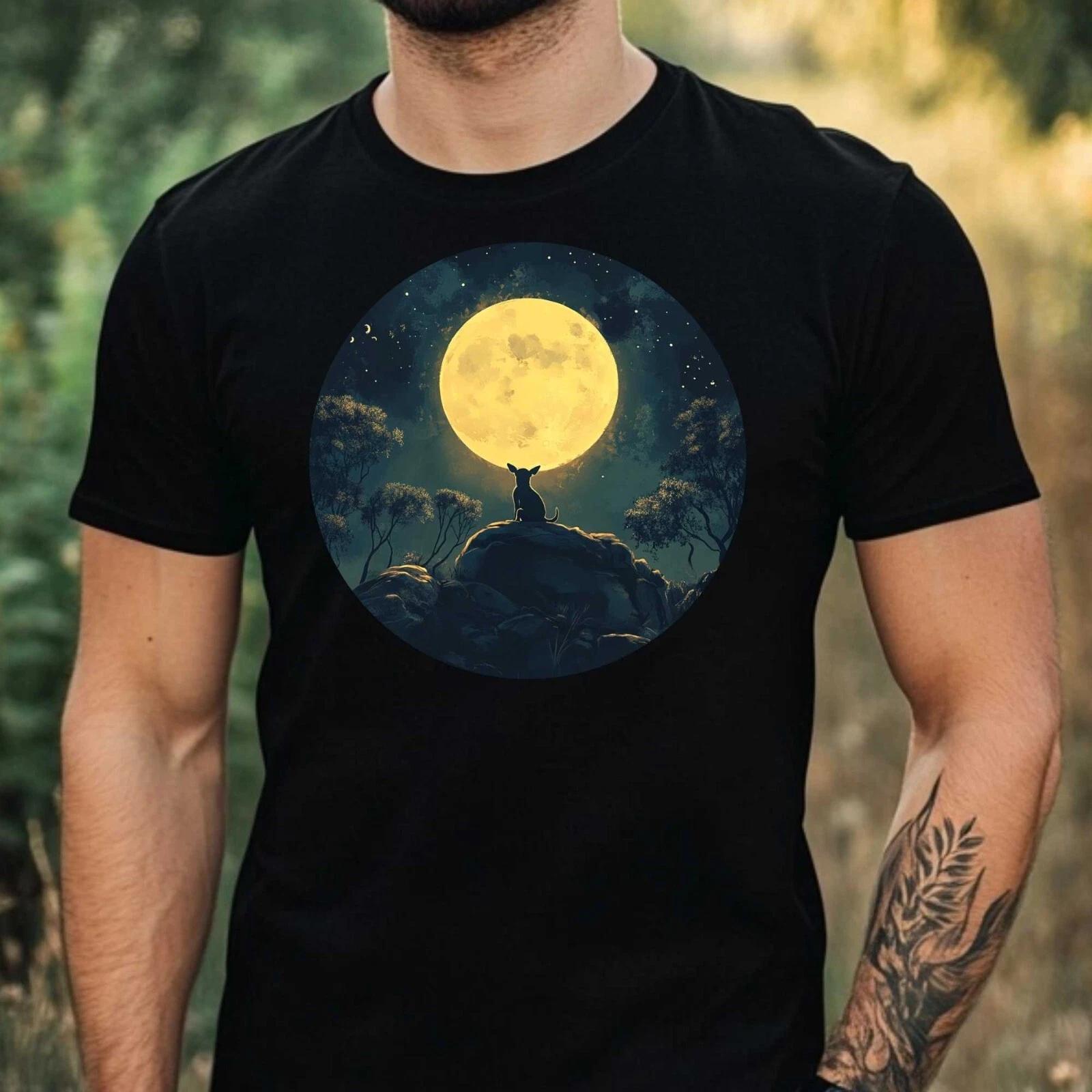 T-Shirt Herren Känguru im Mondlicht Motiv Baumwolle Größe XS bis 5XL XS