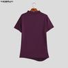 INCERUN Sommer Herren Rollkragen Kurzarm Lässige Enganliegende Oberteile T-Shirts