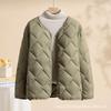 Fall and Winter Clouds Lightweight Down Jacket Women Short Lightweight Down Liner Round Neck Casual Jacket Jacket
