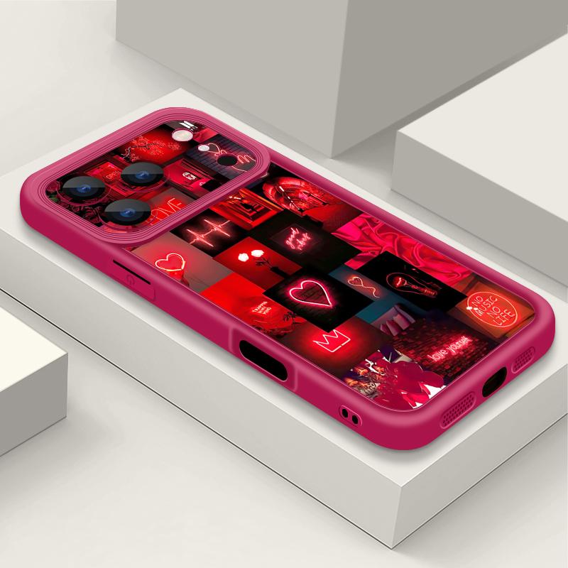 Red Heart Pattern TPU Phone Case For iPhone Air 16e 17 16 15 14 Pro Max 13 12 Pro 15 16 14 Plus Shockproof Soft Silicone Cover