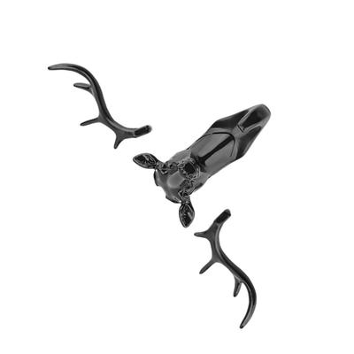 Animale cap de cerb cârlig cuier raft suport de perete pentru decorul camerei de acasă(Negru)