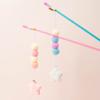 Stick Toy Elastic Rope Plush Ball Star Pendant Bite-resistant Comfortable Grip Relieve Boredom Handmade Kitten Teaser Wand Interactive Toy