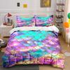 Mermaid Scale Pattern Decoration Set Soft Skin-Friendly Bedding Set Includes 1 Duvet Cover And 2 Pillowcase, Gift