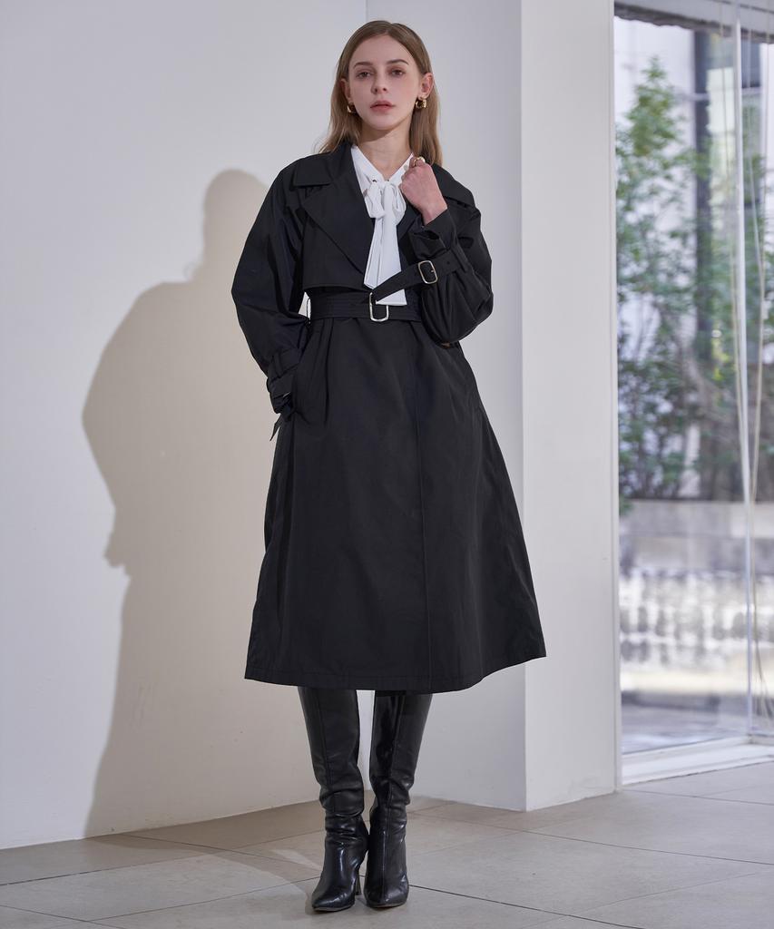 Lenic&Mccoy Back Banding Belt Collar Slit Trench Coat Mm03By200Hjy
