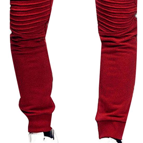 Pantalon de survêtement respirant couleur unie cordon de serrage taille élastique pantalon skinny d'extérieur pour la salle de sport