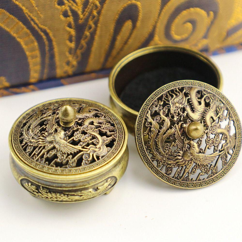 

With Cover Phoenix Carved Incense Holder Antique Desktop Incense Holder Home Decor
