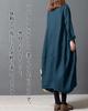Dress for Long 7 New Loose Crew Solid Stylish and Casual and Versatile Peacock [VaTcsAxg] Long-Length Fall/Winter, Sleeves, Colors, Fit,