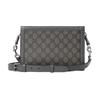 Gucci Ophidia Double G Logo Zipper Closure Supreme Canvas And Leather Trim Mini Shoulder Bag Men Bags Gray 795467-UULBN-1244