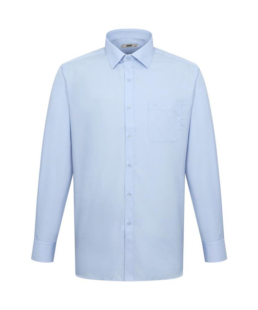 DAKS SHIRTS Easy Care Poly Blend Solid Shirt Regular Fit Blue_Dla2Shdl411B1