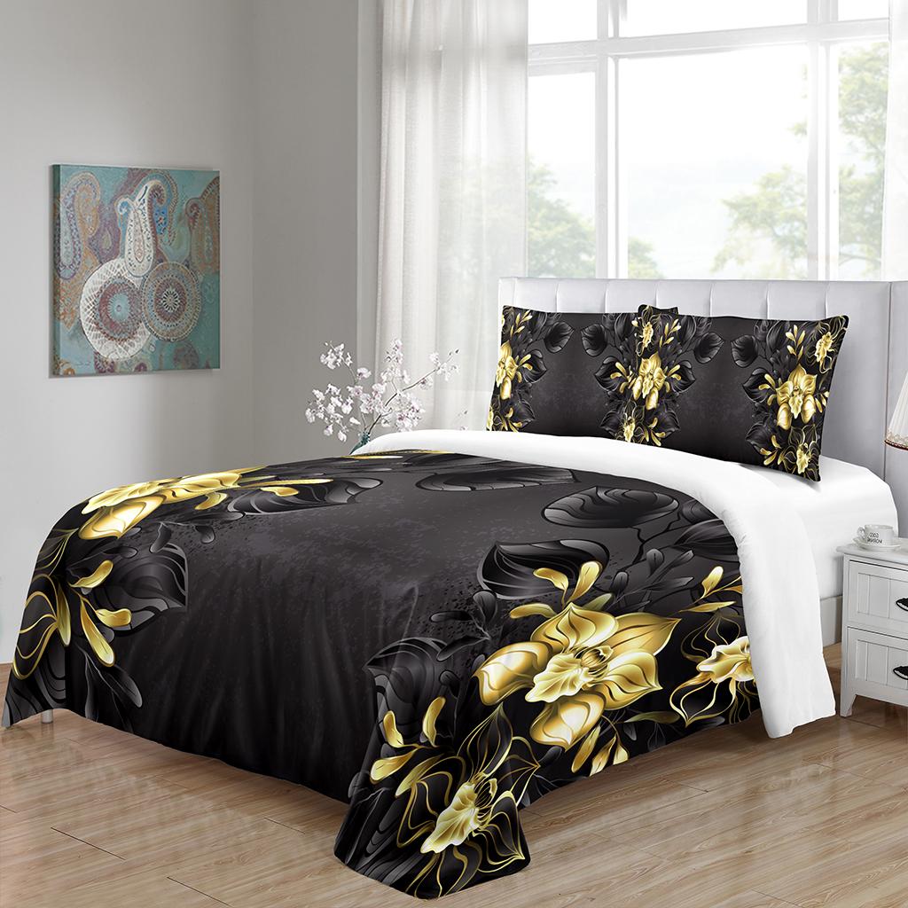 Red Wedding Rose Series Love Flower King Queen Twin Full Bedding Sets Single Double Bed Duvet Cover Set And 2 Pcs Pillow Cover