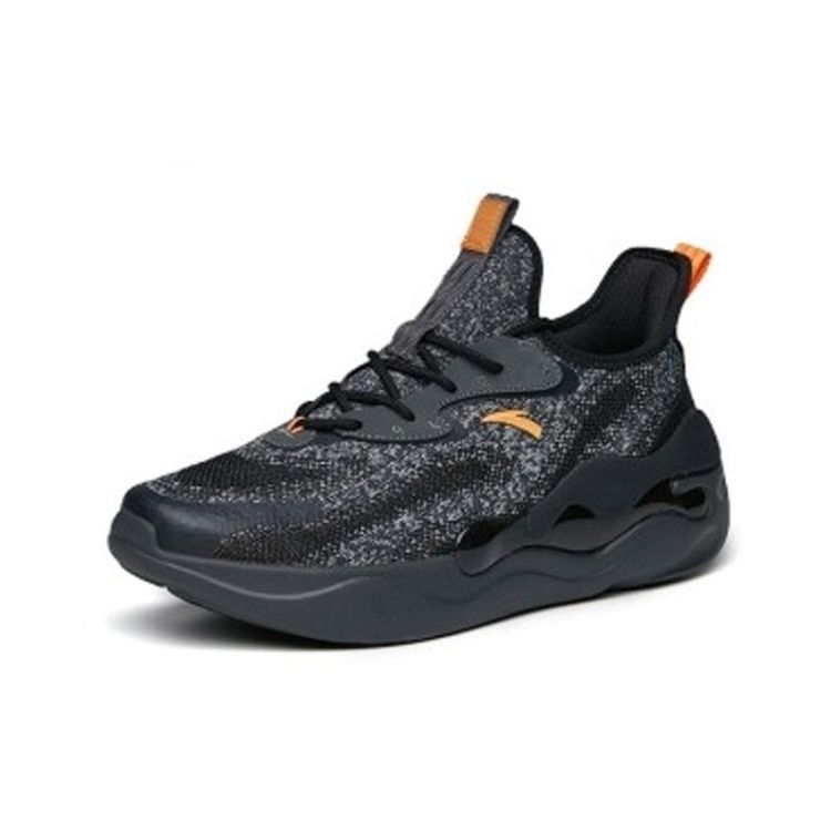 Anta Chao Bai 2.0 Fabric Trendy Mesh Slip Resistant Wear Resistant Breathable Lightweight Low Top Casual Shoes Men Sneaker Gray Black 912218835-3