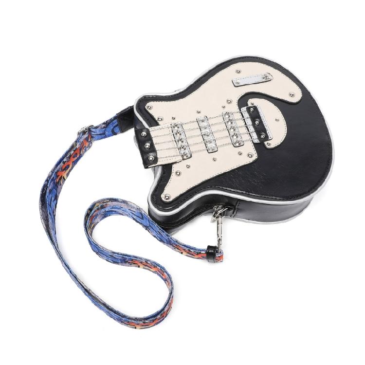 PU Leather Crossbody Bag in Guitar Shape Student Shoulder Bags Adjustable Strap for School Rehearsals and Performances