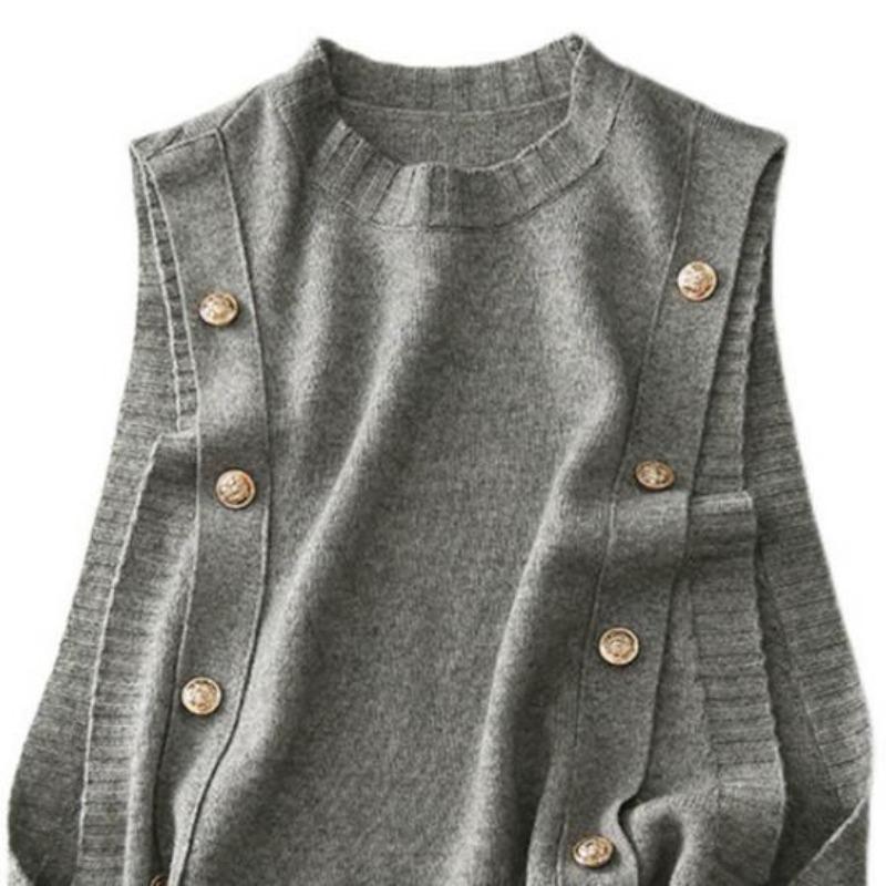 Women Vest Round Neck Solid Color Knitted Vest Fashion Soft Sleeveless Lady Knit Tank Top for Autumn Winter