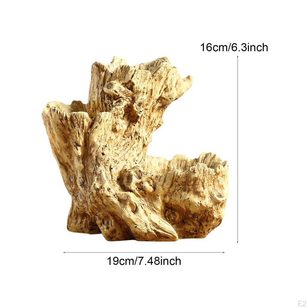 Květináč Kontejner Umělá Dřevěná Figurka Simulovaný Pařez Pryskyřičný Květináč Rostlina