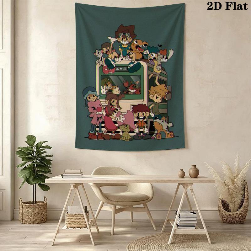 Digimon Adventure-inspired Pattern Home Decor Tapestry, Wall Hanging, Decorative RV Wall Cloth.XGT0914501