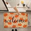 Door Mat Non-Slip Pumpkin Home Decor Washable Welcome Doormat Outdoor Entrance Rug for Indoor Bedroom Bathroom Living Room