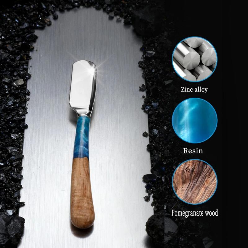 1Pc New Pro Resin Wood Handle Barber Straight Razor For Men Stainless Steel Hair Removal Tools Beard Shaving Safety Knife Holder