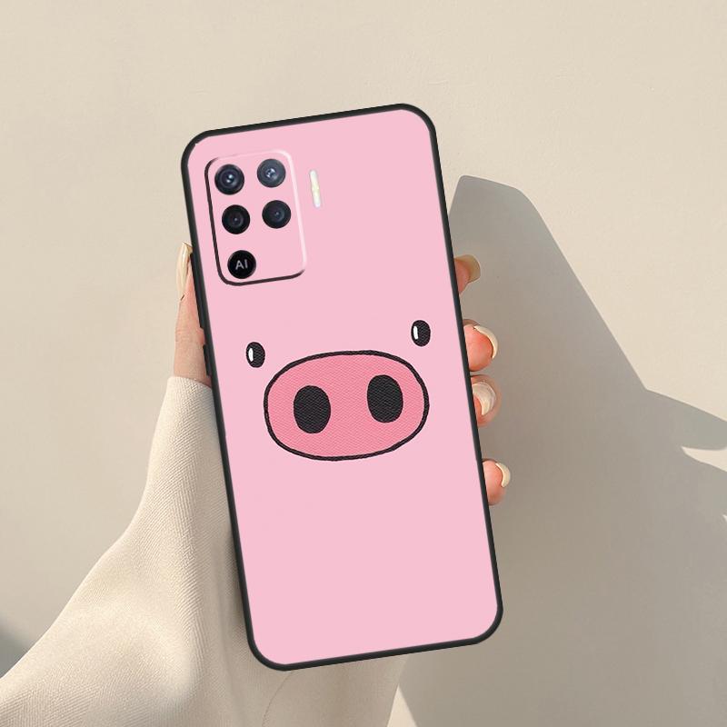 

Cartoon Pig Piggy Case For Oppo A94 A74 A54 A60 A80 A40 A18 A38 A58 A78 A98 A96 A76 A16 A15 A17 A57 A77 A5 Pro OPPO A5 Pro 5G