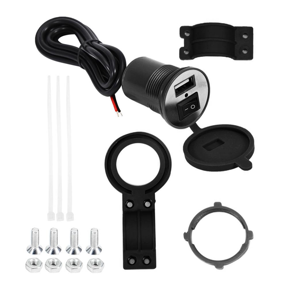 Motorcycle Handle Bar Phone Holder Waterproof USB     12V with   (Yellow)