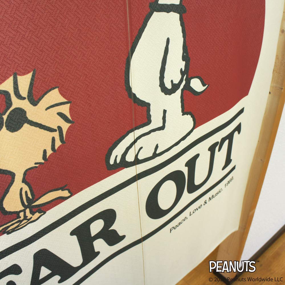 Noren Kobo Noren Snoopy PEANUTS SNOOPY Width 85cm X Length FAR OUT 93868 Curtain, Print, Half-Length Curtain, 150cm,